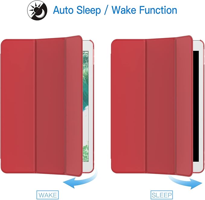 JETech Case for iPad Pro 10.5-Inch and iPad Air 3 (10.5-Inch 2019, 3rd Generation), Smart Cover Auto Wake/Sleep Cover (Red)