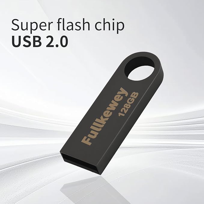 16G/32G/64G/128G Flash Drive, Fullkewey Sleek Metal USB 2.0, Metal Waterproof Compact Pen Drive,Thumb Drive, High Speed Memory Stick for PC Laptop Computer (Gold, 16, GB)