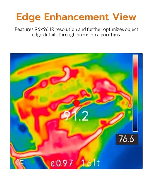 GT14S Thermal Imaging Camera with Thermometer Mode, Ultra-Light 240g, -4°F~1022°F Range, 14H Runtime, Live Tracking with Edge-Enhanced Display, Infrared Camera for HVAC/Electrical Inspection