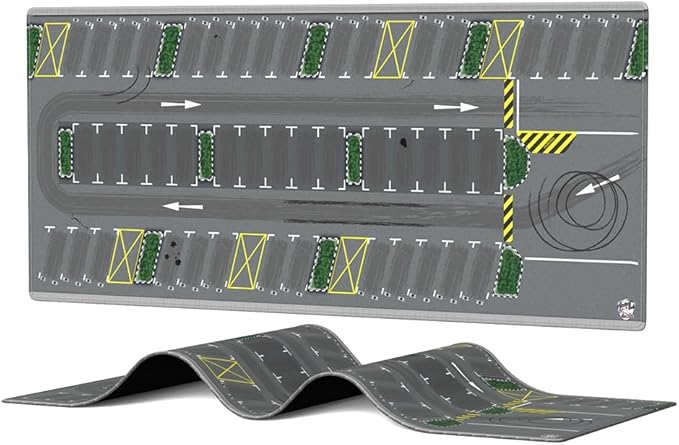 XXL 1/64 Scale Parking Lot Mouse Pad 90x40cm Non-Slip Rollable Desk Mat | Large Diorama Playmat for Hot Wheels, Matchbox, Mini GT, Tarmac, Inno64 and Diecast Car Collectors, Kids and Gamers