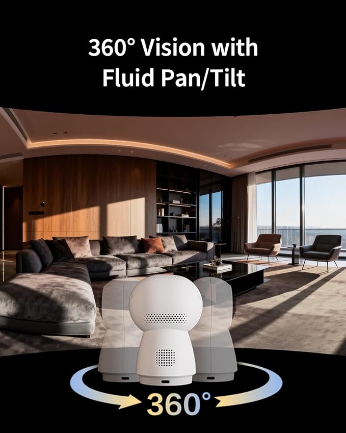 Aqara 4K UHD Dual-Lens Matter Camera Hub G350, Indoor Security Camera 9X Zoom, 360° Pan & Tilt, AI Auto-Tracking, Face/Gesture Recognition, Works with Apple HomeKit, Alexa, Google Home, SmartThings
