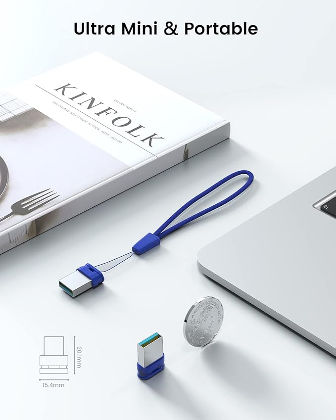 K&ZZ 64 GB USB 3.0 Flash Drives with Lanyard 2 Pack 64GB Flash Drive Super High Speed Mini Thumb Drives Waterproof 64GB Memory Stick Jump Drive for Data Storage, Blue