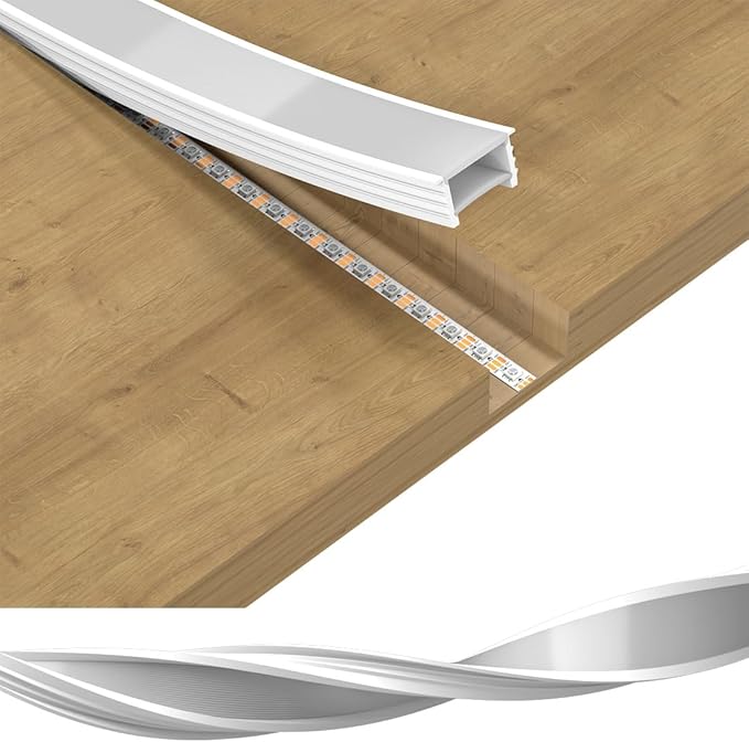 BTF-LIGHTING Silicone LED Channel System 9.8Ft Flexible Milky White Cover DIY Spotless Tube for ≤30mm Width LED Strip,Neon Rope Light Channel Diffuser, for Kitchen Cabinet, Room, Patio(No LED Strip)