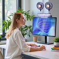 USB Monitor Clip on Fan via Flip-Open LED Light Bar, Two-Head Personal Cooling desktop Laptop Quiet USB Fan for Office, 3 Wind Speeds, for Flat, Curved Monitors (Deepsea Blue)