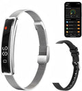 Health Smart Bracelet,Fitness Tracker with Heart Rate, Sleep Monitoring, Blood Oxygen, Step Counting for iOS and Android, No Subscription Fee, Waterproof(Silver)