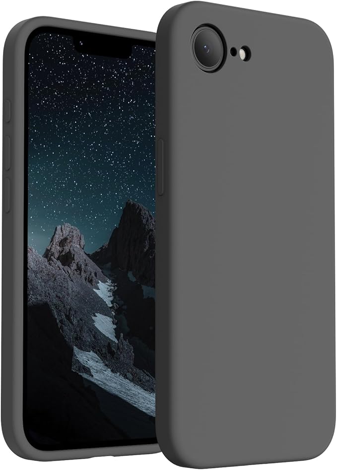 FireNova Magnetic for iPhone 17e Case/iPhone 16e Case, Compatible with MagSafe, [Silicone Camera Protection] Microfiber Lining Phone Case, 6.1", Space Gray