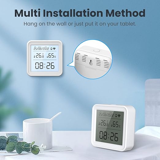 WiFi Temperature and Humidity Sensor: Wireless Digital Hygrometer Indoor Thermometer with App Alerts & Backlight Display, Smart Temperature Humidity Monitor Compatible with Alexa