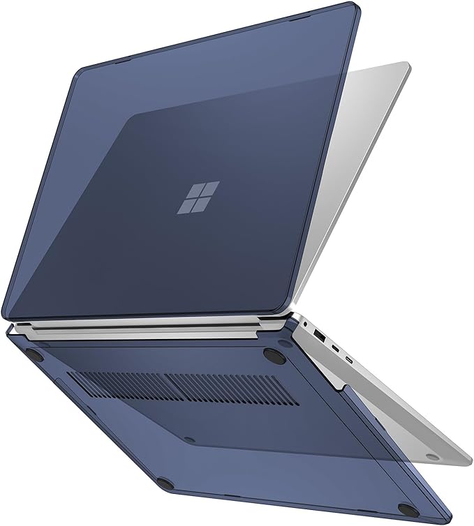 ProCase Protective Case for 15 Inch Microsoft Surface Laptop 7 2024 Release, Hard Shell Transparent Cover with Durable and Lightweight Design -Navyblue