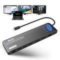 OREI USB C Docking Station Triple Monitor (MST, No Drivers, Windows) 3 Monitor Dock with 4K@60Hz 4:4:4 - SplitXtend Laptop Dock with 2 HDMI & DisplayPort, 85W PD, Ethernet, USB, SD/TF