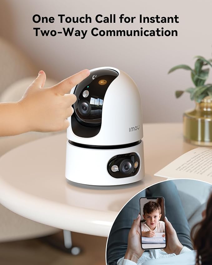 Imou 6MP Security Camera Indoor, Dual-Len 360°Pan-Tilt Baby Monitor Pet Camera for Home Security, 2.4/5GHz WiFi, Work with Alexa & Google Home, Color Night Vision, Human/Pet Detection, No Monthly Fees