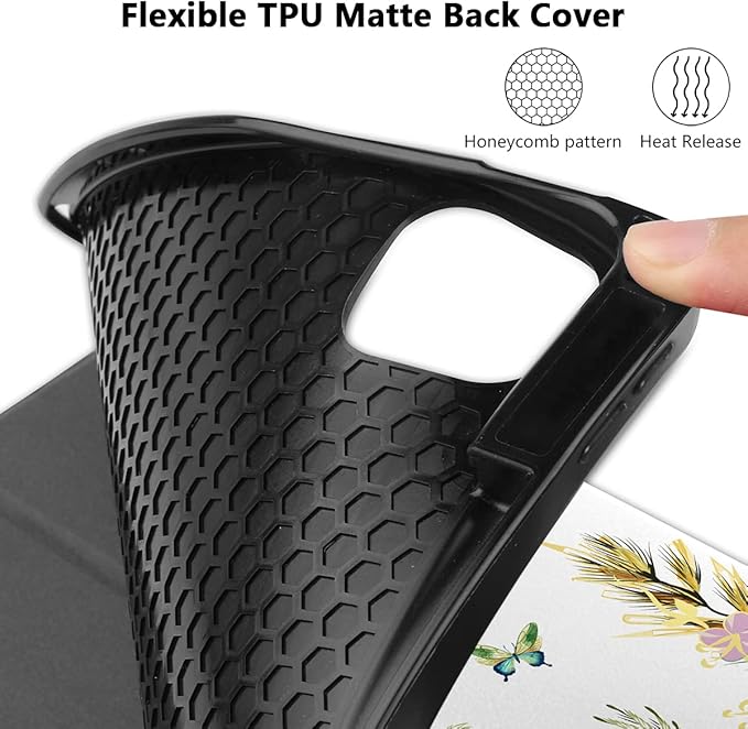 DONGKE Case for iPad Pro 11 inch (4th, 3rd, 2nd & 1st Gen) 2022 2021 2020 2018, Trifold Stand + Pencil Holder + Auto Wake/Sleep + Soft TPU Protective Stand Back Cover, Floral