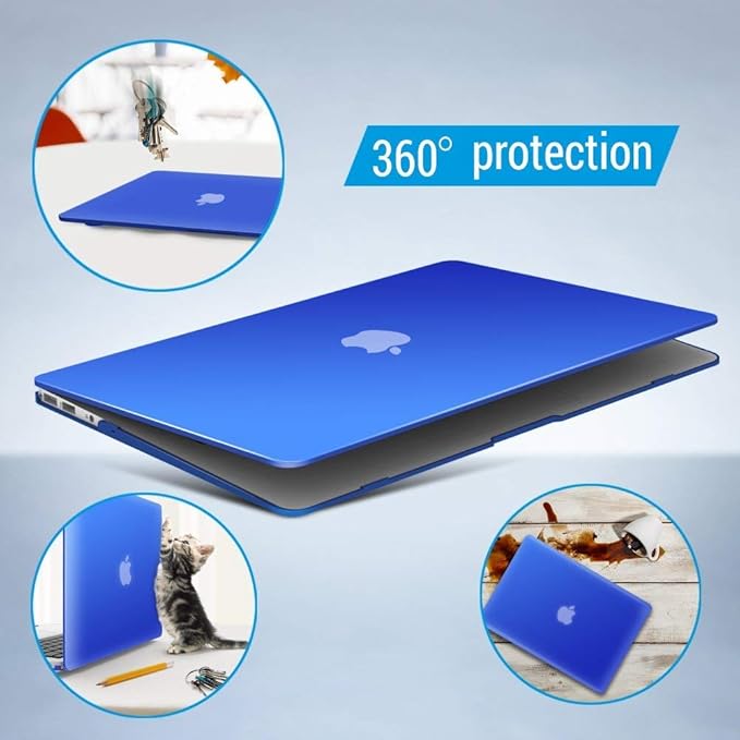 IBENZER Compatible with MacBook Air 11 Inch Case Model A1370 A1465, Soft Touch Plastic Hard Shell Case Bundle with Keyboard Cover for Mac Air 11, Royal Blue, A11RBL+1 A