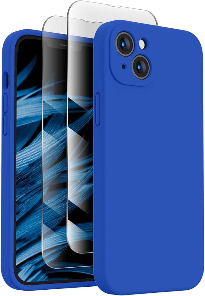 FireNova Designed for iPhone 14 Case, Silicone Upgraded [Camera Protection] Phone Case, Soft Anti-Scratch Microfiber Lining Inside, 6.1 inch, Klein Blue