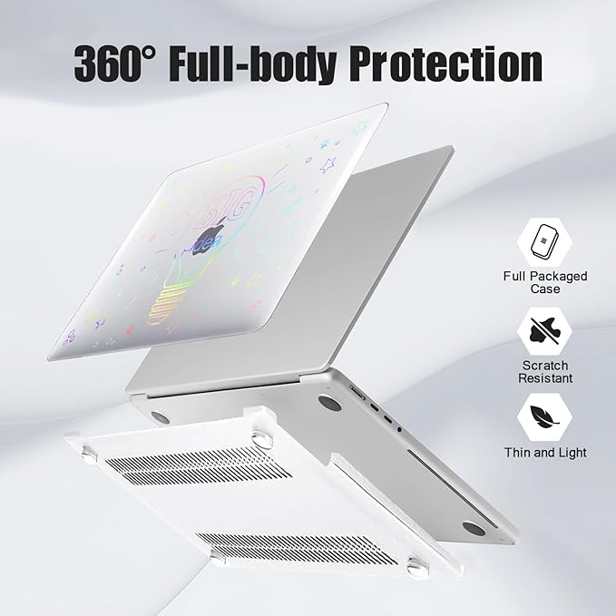 DTangLsm for MacBook Pro 14 inch Case 2026 M5, 2025-2021 M4 M3 M2 M1 A3426 A3427 A3434 A3112 A3185 A3401 A2918 A2992 A2779 A2442, Plastic Hard Cover for MacBook Pro 14 Case&Keyboard Skin, Big Bulb