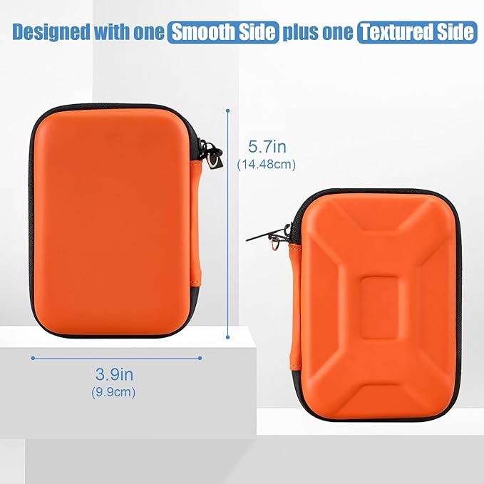 ProCase Hard Drive Case for Canvio Basics Western Digital WD Elements My Passport Seagate Portable Backup Plus Slim 1TB 2TB 3TB 4TB USB 3.0, 2.5”, Samsung T9 Portable External Hard Drive Case -Orange