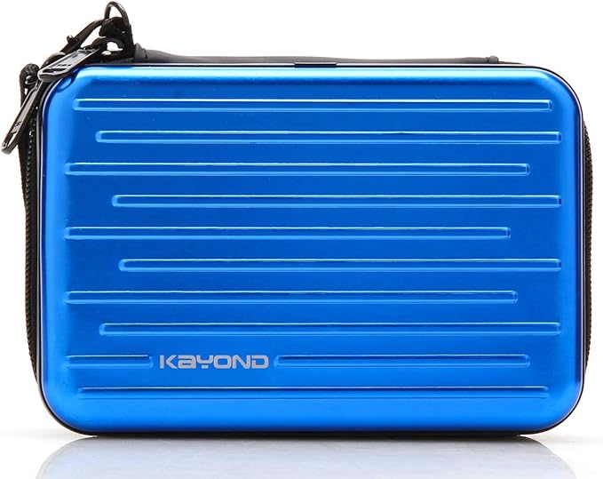 KAYOND Anti-Shock Silver Aluminium Carry Travel Protective Storage Case Bag for 2.5" Inch Portable External Hard Drive HDD USB 2.0/3.0 (Blue)