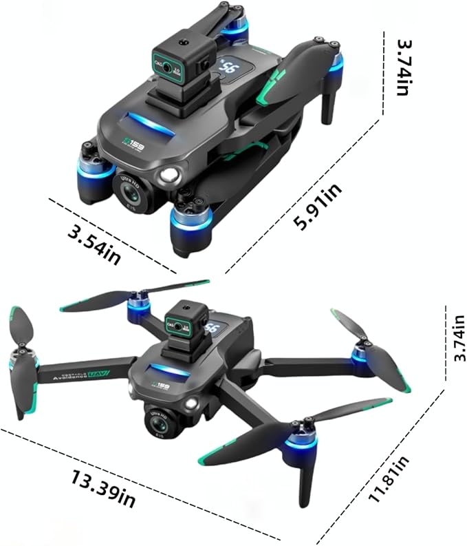 GPS Drone With Screen On Controller, Auto Go Home, 4K EIS Camera, One Click Return, Tracking Function, Speed Adjustment, LED Lights, 5G WiFi Image Transmission, Gesture Shooting, Optical Flow Positioning, Headless Mode, Dual Cameras, Automatic Return W...