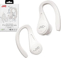 JVC Sport True Wireless Earbuds Headphones, Lightweight and Compact, Long Battery Life (up to 30 Hours), Sound with Neodymium Magnet Driver, Water Resistance (IPX5) - HAEC25TW (White)