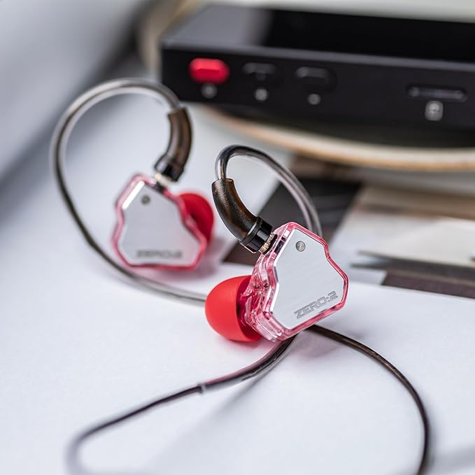 Linsoul 7Hz x Crinacle Zero:2 in Ear Monitor, Updated 10mm Dynamic Driver IEM, Wired Earbuds Earphones, Gaming Earbuds, with OFC IEM Cable for Musician (Pink, Typec MIC)