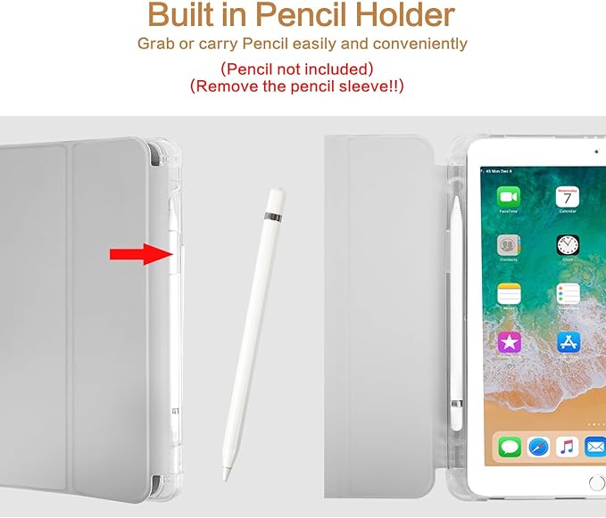 for iPad Air 2/1 Case, for iPad 5Th/6Th Generation Case 2017/2018, Slim Cover for iPad Cases 5th/6Th Generation 9.7-inch, Pencil Holder, 2 Viewing Angles, Typing Stand, Black Flower Art