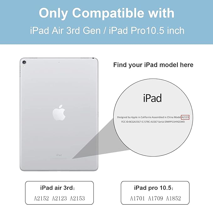 Case for iPad Pro 10.5 inch (2017) and iPad Air 3 10.5" 2019 (3rd Generation) Clear Back Transparent Soft TPU Shockproof Bumper Crystal Silicone Gel Rubber Corner Protective Cover, Clear