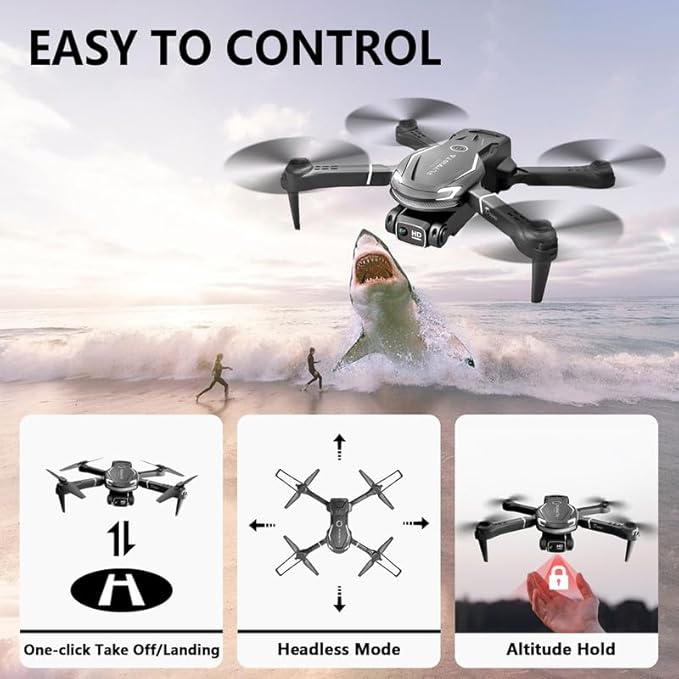 FLYVISTA Cool Mini Drone with Camera for Kids Adults Beginners, 1080P FPV Camera Remote Control Drone for Kids with 2 Batteries, One-Click Take Off/Landing, Altitude Hold, Headless Mode, 360° Flips, 3-Gear Speeds , Emergency Stop, Toys Gifts for Adults...