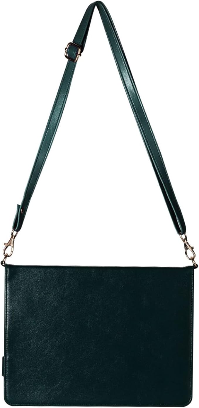 Handbag Case for iPad Pro 11" 2022/2021/2020 & iPad Air 11" M3 M2, Techcircle Folio Stand PU Leather Hand Strap Protective Cover, Crossbody Pencil Holder Card Slots Wallet Case, Midnight Green