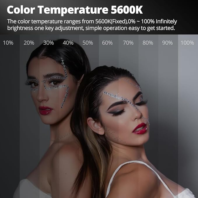 AMBITFUL EF300 Aurora COB 300W 5600K Professional Photography Fill Light Fx Lighting Effects, Wireless Control, Quiet Mode, Suitable for Photography, Studio, Showroom and Makeup (EF300)