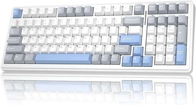 AULA F99 Wireless Mechanical Keyboard-Silent Version,Triple-Mode(BT5.0/2.4GHz/USB-C),Gasket Mounted,Hot Swappable Keyboard with Pre-lubed Linear Switches,RGB Backlit PC Gaming Keyboards for Win/Mac