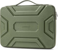 DOMISO 17 inch Laptop Sleeve with Handle, Shockproof and Waterproof EVA Protective Laptop case, Laptop Sleeves for 17.3" HP Dell Asus Laptop, Green