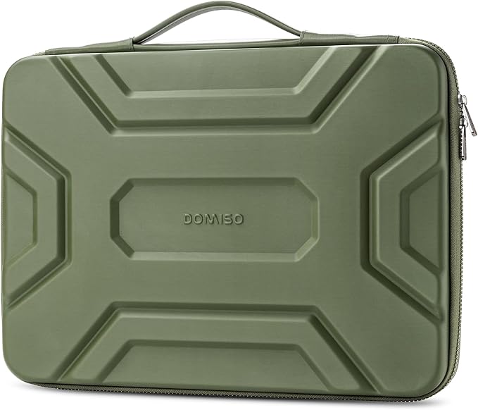 DOMISO 14 inch Laptop Sleeve with Handle, Shockproof & Waterproof EVA Protective Laptop case, Hard Laptop Sleeve for 14" HP Dell Asus Lenovo Laptop, Green