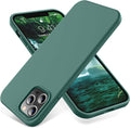 OTOFLY Compatible with iPhone 12 Pro Max Case,[Military Grade Drop Protection] [Anti-Scratch Microfiber Lining] Silicone Shockproof Protective Phone Case Slim Thin Cover 6.5 inch, Pine Green