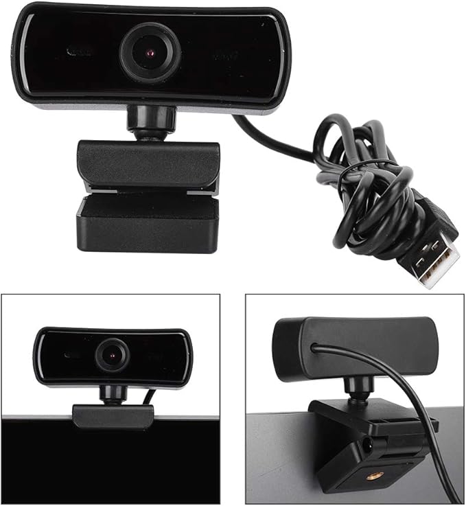 ASHATA 4K Webcam, 2K Video, 2560 x 1440 Resolution, Built-in Microphone, Auto Focus, Plug and Play, Black