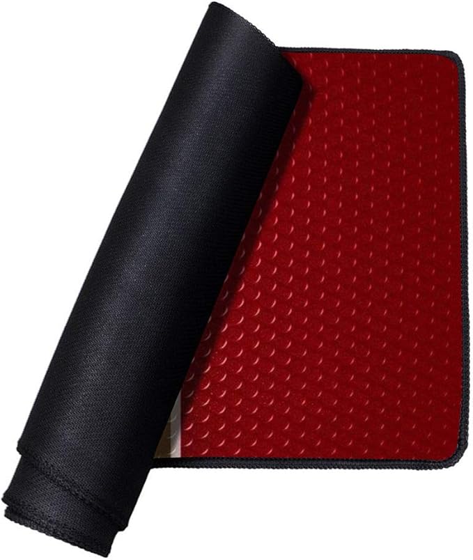 Large Gaming Mouse Pad,Stitched Edges Extended Mousepad with Non-Slip Rubber Base for Laptop Computer Desktop Keyboard,Football Fans Red Design Mat