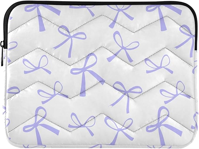 Laptop Case Sleeve, Blue Purple Bow Pattern Shockproof Protective Computer Carrying Cover, Briefcase Handbags 13-13.3inch Laptop Sleeve Bag
