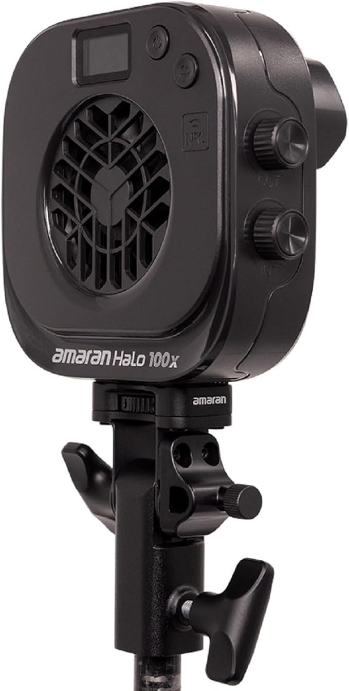 Amaran Halo 100x 100W Bi-Color COB Monolight – 4,890 Lux, CCT 2,700K -6,500K,CRI 96+, 28dBA Quiet,Dual AC/USB-C Power,App Control, Bowens Mount Continuous Light for Studio/Streaming/Location Shooting