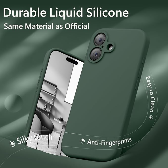 FireNova Magnetic for iPhone 17 Case, Compatible with MagSafe, [Integrated Silicone Camera Control Button] [Camera Protection] Anti-Scratch Microfiber Lining Phone Case, 6.3", Alpine Green