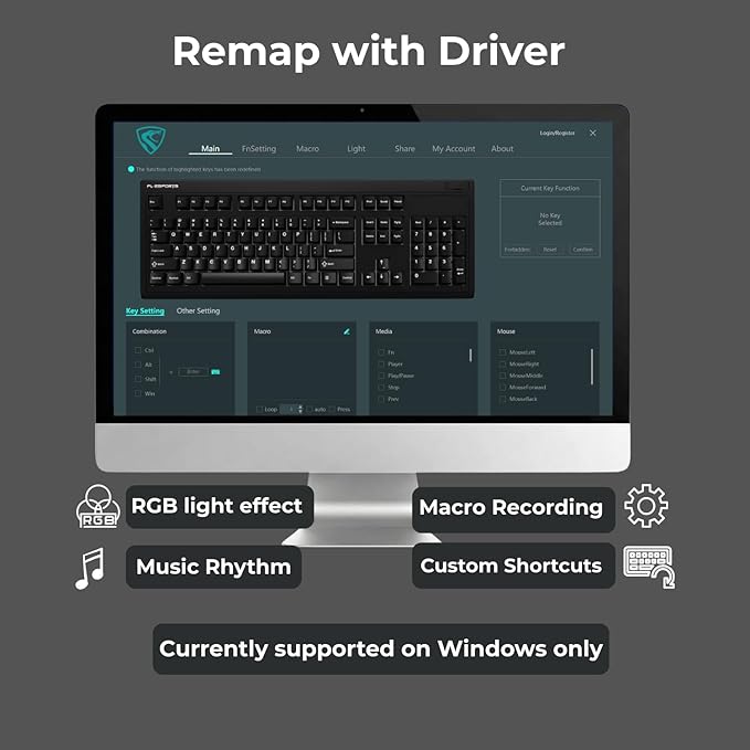 FL·ESPORTS OG98 Tri-Mode Retro Mechanical Keyboard, 96% Gasket Mount Hot Swappable Gaming Keyboard, PBT Keycaps, 4000mAh for Mac/PC - Pre-lubed Creamy Linear Switches | Black