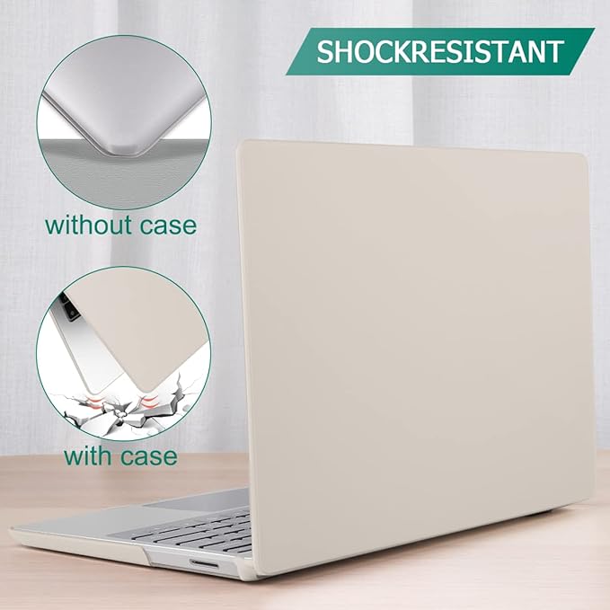 Case for 13.5" Microsoft Surface Laptop 5/4/3 with Metal Palm Rest ONLY 2019-2022 Release Models:1868/1951, Plastic Hard Shell Case with Keyboard Cover & Screen Protector, Rock ash