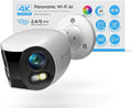 Amcrest Dual-Lens 4K (8MP) Outdoor Security WiFi Camera, 2 x 4MP Lenses WiFi AI Bullet IP Camera, Dual-Band 2.4Ghz & 5Ghz, Face Detection, Panoramic 180° FOV, 4K@15fps