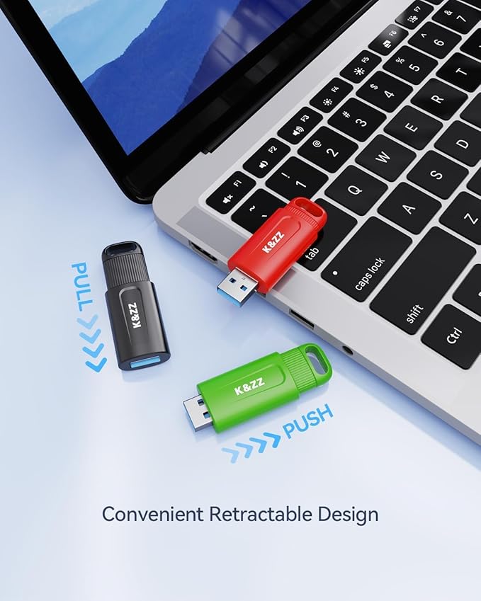 K&ZZ Flash Drive 16GB 2 Pack Plug and Play Thumb Drive USB 2.0 Memory Stick USB Drive Data Storage Sliding Lid Jump Drive Zip Drive