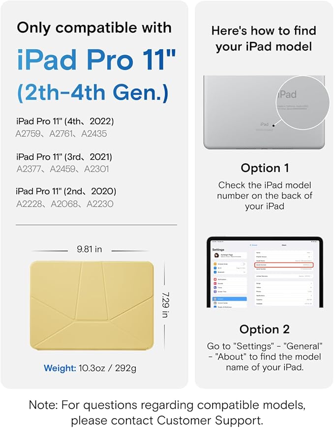 MOFT Dynamic Folio Case foriPad Pro 11" (4th 2022 | 3rd 2021 | 2nd 2020), Slim Magnetic Stand Case with 20+ Viewing Angles, Auto Wake/Sleep, Panna Cotta x Faded Jeans