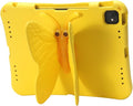 Butterfly Kids Case for iPad Air 13 Inch M3/M2 (2025/2024), iPad Pro 13 M5/M4 (2025/2024), iPad Pro 12.9 (2022/2021/2020/2018), 3D Cartoon EVA Foam Shockproof Stand Cover for Girls - Yellow