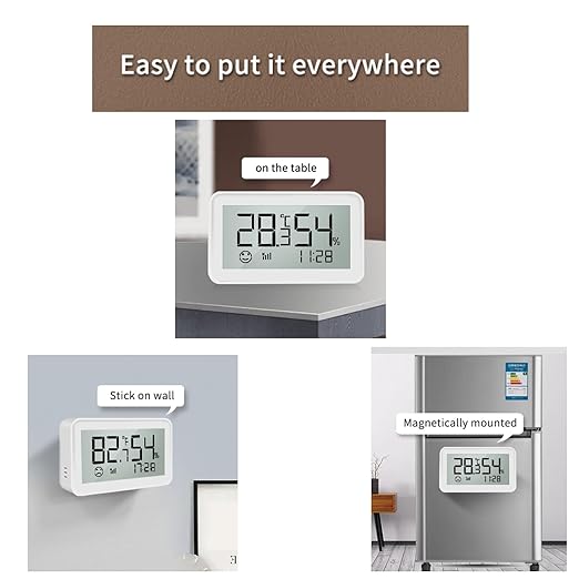 Wengart Zigbee Temperature Humidity Sensor with LCD Display, Indoor Thermometer Hygrometer for Home Assistant, Alexa (Hub Required), Remote Monitoring for Guitar Case, Humidor & Greenhouse, SZT04E_Z