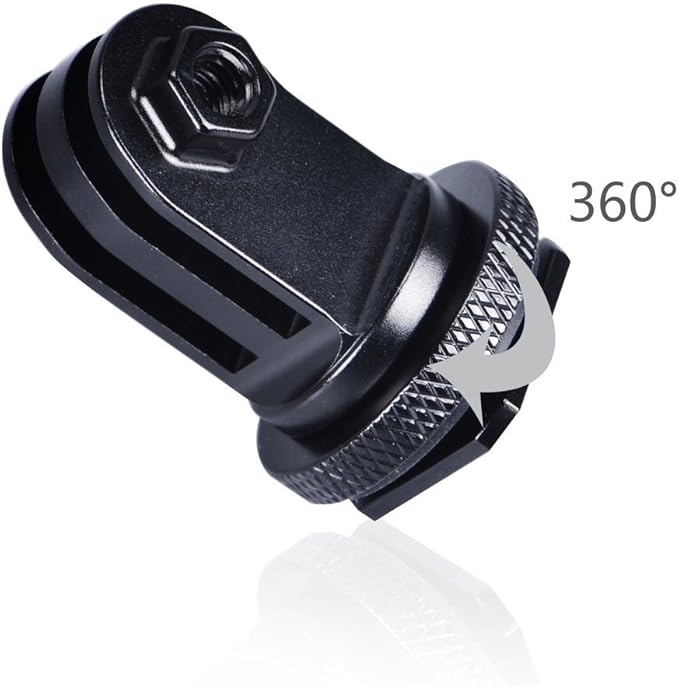 Smatree Full Aluminum Tripod Screw to DSLR Camera Flash Cold Shoe Mount Adapter Compatible for Gopro Hero 13/12/11/10/MAX/9/8/7/6/DJI OSMO Action 5 pro, Aluminum Shoe Mount Adapter