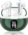 XIAOWTEK Wireless Earbuds, Bluetooth 5.4 Headphones with 50H Playback, Deep Bass Stereo Ear Buds Clear Calls with LED Power Display, Light Green