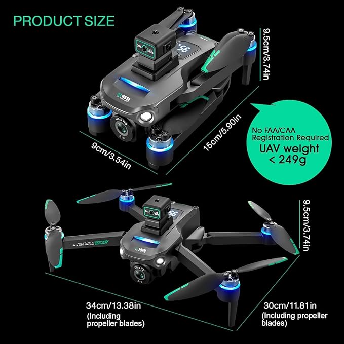 4K GPS Drone with Camera for Adults - 5G Remote Controller with 5.9 Inch Screen,Under 249g，Obstacle Avoidance, 60 Min Flight, Foldable Drone for Adults Beginners.（black）