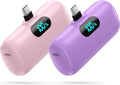 [2-Pack] Mini Portable Charger 5000mAh Power Bank,3A PD USB C Cell Phone Portable Power, LCD Display Battery Pack Compatible with iPhone 17/17 Air/16/16 pro/15/15 pro Max/Android/Samsung/Moto/LG etc