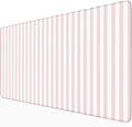 Pink Striped Desk Mat Cute Pastel Large Mouse Pad Kawaii Aesthetic Extended Mat for Home Office Desk Decor for Women Cozy Gaming Keyboard Pad 31.5 X 15.7