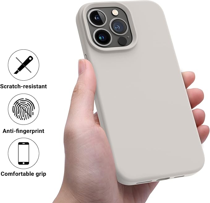 OTOFLY Designed for iPhone 14 Pro Case, Silicone Shockproof Slim Thin Phone Case for iPhone 14 Pro 6.1 inch (Stone)